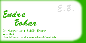 endre bohar business card
