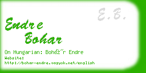 endre bohar business card